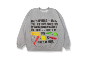 Alternative view of Áo Travis Scott x CPFM 4 CJ Script Crewneck Sweatshirt Grey TS-XC4CSCGY