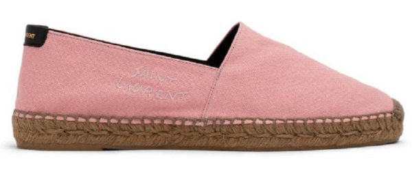 Giày Saint Laurent Embroidered Espadrilles In Canvas Pink 60595112N815564