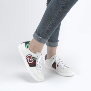 Alternative view of Giày Gucci Wmns Ace Low 'GG Apple Patch White' 611377 DOPE0 9064