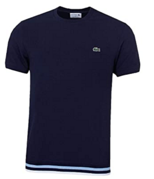 Áo Lacoste Pique Crew Neck Tricolour Hem T-Shirt Black Blue TH4318