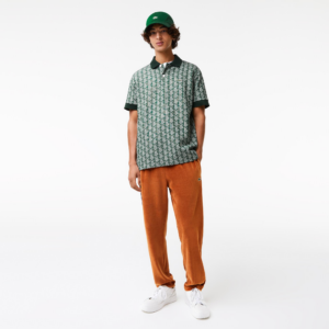 Ao Lacoste Classic Fit Print Contrast Collar 'Green' DH0073-7M4