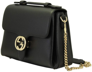 Alternative view of Túi Gucci Interlocking G Black Leather Chain Shoulder Bag 510302 CAOOG 1000