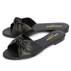 Dep Saint Laurent Bianca Mule Slippers 'Black' 633961-1N800-1000