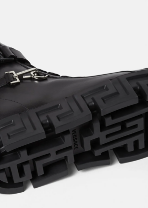 Alternative view of Giày Versace Greca Labyrinth Leather Boots Black 1000791-1A00633-1B00B