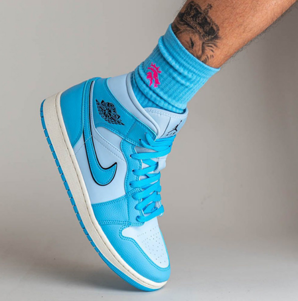 Giày Nike Air Jordan 1 Mid SE 'Ice Blue' DV1302-400 - Hình ảnh 4