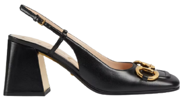 Giày Gucci Women's Mid-heel Slingback with Horsebit ‎643892-C9D00-1000