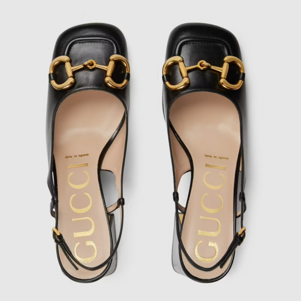 Giày Gucci Women's Mid-heel Slingback with Horsebit ‎643892-C9D00-1000 - Hình ảnh 2