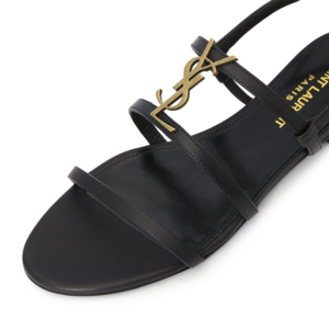Dep Saint Laurent Cassandra Flat 'Black' 652758-BDATT-1000