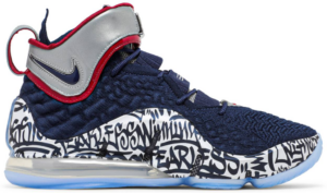 Giày Nike LeBron 17 'LeBron 4 Cold Blue Graffiti' CT6047-400