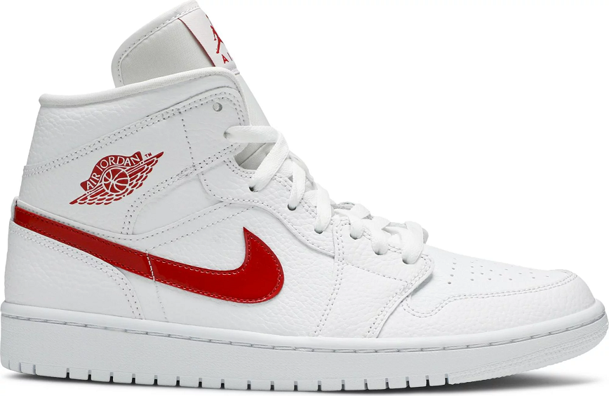 Giày Nike Wmns Air Jordan 1 Mid 'White University Red' Bq6472-106 -  Authentic-Shoes