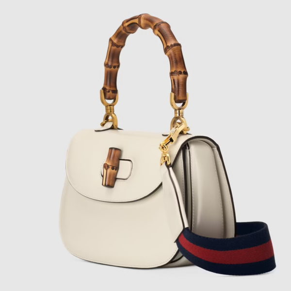 Túi Gucci Small Top Handle With Bamboo White Leather ‎675797-10ODT-8454 - Hình ảnh 5