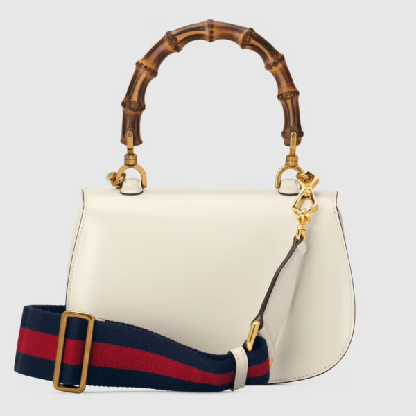 Túi Gucci Small Top Handle With Bamboo White Leather ‎675797-10ODT-8454 - Hình ảnh 4