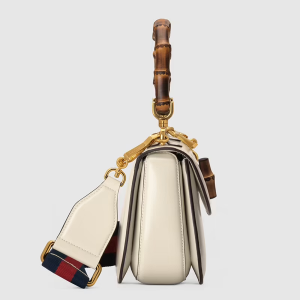 Túi Gucci Small Top Handle With Bamboo White Leather ‎675797-10ODT-8454 - Hình ảnh 2