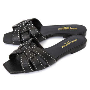 Dep Saint Laurent Tribute Mule Slippers 'Black' 688670-AAAHQ-1000