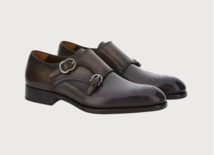 Alternative view of Giày Salvatore Ferragamo Double Monkstrap 'Stone'