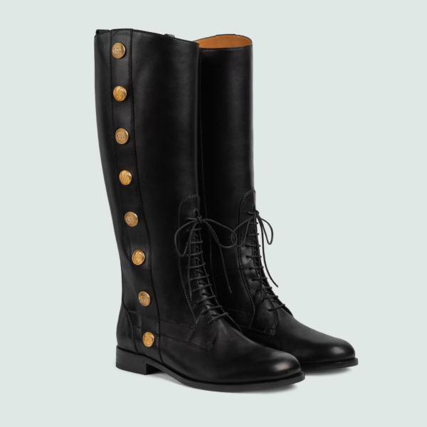 Giày Gucci Men's Boot With Buttons 'Black' 714676-AAAUU-1000 - Hình ảnh 2