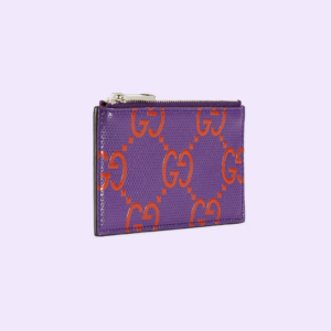 Vi Gucci GG Embossed Zip Card Case 'Purple' 725550-AABCZ-5441