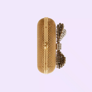 Tui Gucci Metal Handbag Crystal Bow 'Gold' 725794-9AAA2-8046