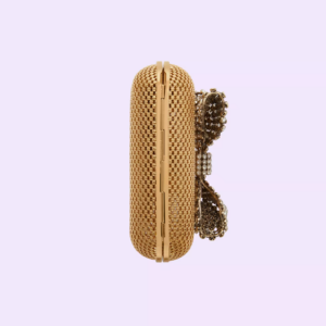 Tui Gucci Metal Handbag Crystal Bow 'Gold' 725794-9AAA2-8046