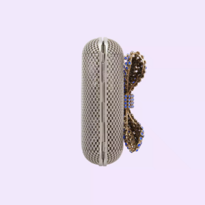 Tui Gucci Metal Handbag Crystal Bow 'Silver' ‎725794-9AAA2-8054