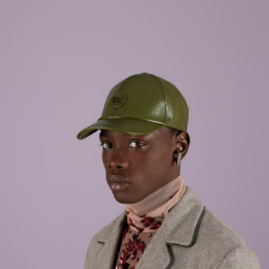 Mu Gucci Leather Baseball Double G 'Dark Green' 727238-4HAU4-3300