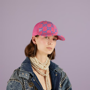 Mu Gucci GG Leather Baseball 'Pink Blue' 728853-4HAWH-8972