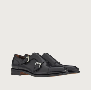 Alternative view of Giày Salvatore Ferragamo Double Monkstrap 'Black' 020617-750065