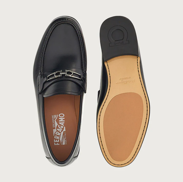 Giày Salvatore Ferragamo Moccasin Gancini 'Black' 020667-750514 - Hình ảnh 5