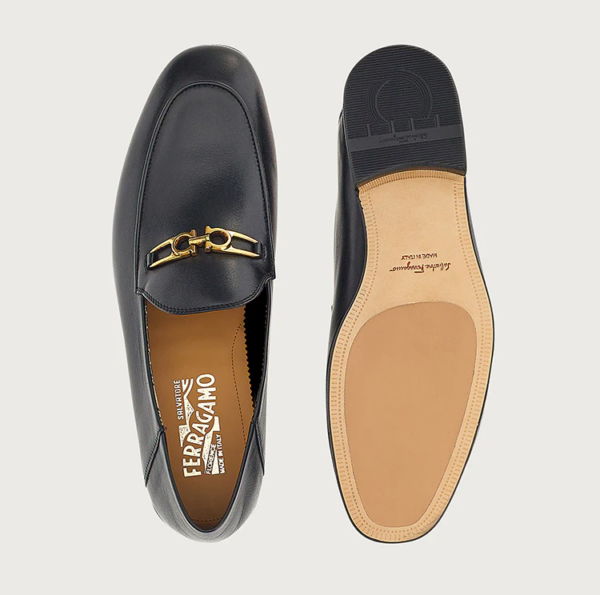 Giày Salvatore Ferragamo Moccasin Gancini 'Black' 020586-751489 - Hình ảnh 4