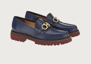 Alternative view of Giày Salvatore Ferragamo Gancini Loafer 'Marine Blue'