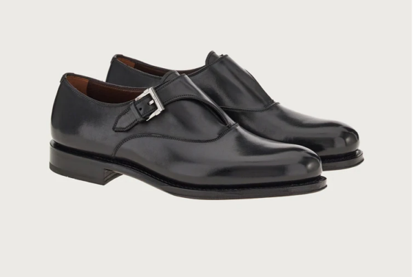 Giày Salvatore Ferragamo Single Monk Straps 'Black' - Hình ảnh 2