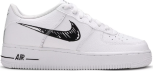 Giày Nike Air Force 1 Low GS 'Doodle Swoosh White Black' DM3177-100