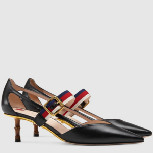 Alternative view of Giày Gucci Wmns Black Leather Slub High Heel 460114-CQXS0-1183