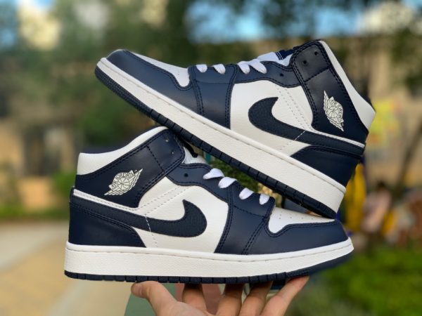 Giày Nike Air Jordan 1 Mid GS 'Obsidian' 554725-174 - Hình ảnh 9