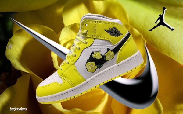 Giày Nike Air Jordan 1 Mid 'Dynamic Yellow Floral' AV5174-700 - Hình ảnh 4