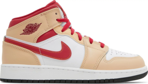 Giay Nike Air Jordan 1 Mid 'Light Curry Cardinal' 554725-201