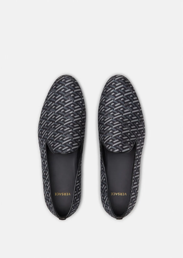 Giày Versace La Greca Jacquard Slippers Black Gray DSU6488-1A01742-5B050 - Hình ảnh 2