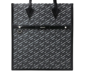 Túi Versace La Greca Signature Tall Tote Bag Black Gray 1003136-1A01444-5B05E