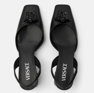 Alternative view of Giày Versace La Medusa Leather Sling-back Pumps 1003138-DVT2P-1B090