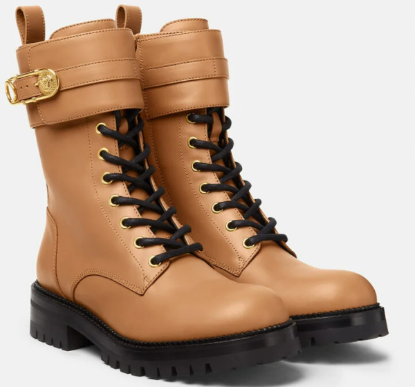 Giày Versace Safety Pin Leather Boots DST419E-DVTA3-1K26V - Hình ảnh 2