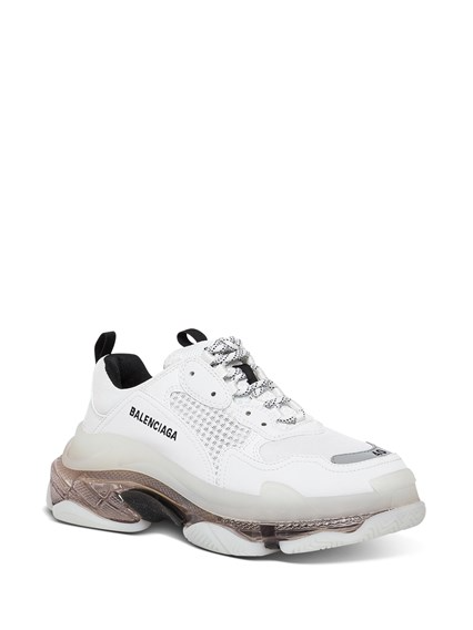 Balenciaga White Mesh And Leather Triple S Clear Sole Low Top Sneaker 38   STYLISHTOP