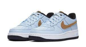 Alternative view of Giày Nike Air Force 1 Felt GS 'Celestine Blue Gold' BV6058-400
