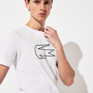 Ao Lacoste Novak Djokovic Crocodile Print T-shirt White TH4845-522
