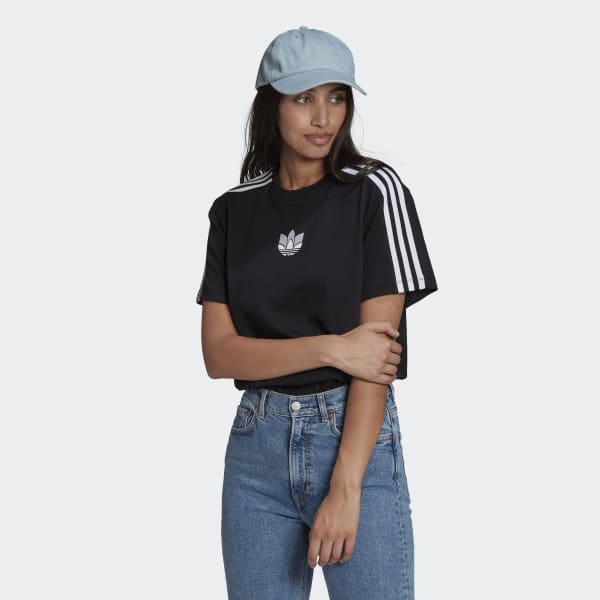 Áo Adidas Adicolor 3D Trefoil Loose Tee Black GN2930 - Ảnh 5