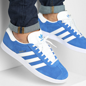 Giay Adidas Gazelle 'Blue Cloud White Gold Metallic' GX2207
