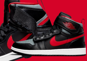 Alternative view of Giày Nike Air Jordan 1 High FlyEase GS 'Smoke Grey Gym Red' DC7986-006