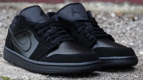 Giày Nike Air Jordan 1 Retro Low 'Triple Black' 553558-025 - Hình ảnh 4