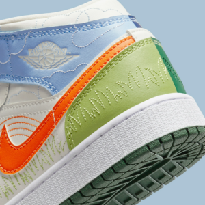 Giay Nike Air Jordan 1 Mid Stitch 'White Green Black' DX2462-100