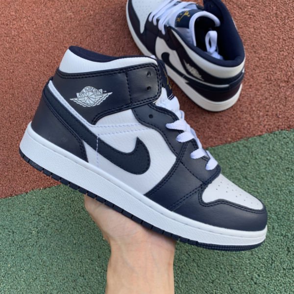 Giày Nike Air Jordan 1 Mid GS 'Obsidian' 554725-174 - Hình ảnh 7