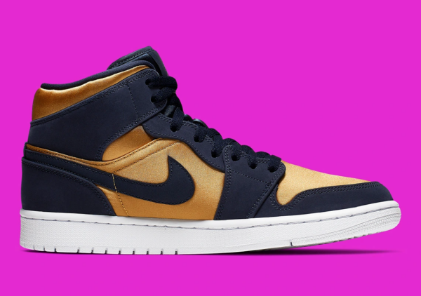 Giày Nike Air Jordan 1 Mid SE Premium 'Stain Gold' 852542-401 - Hình ảnh 6